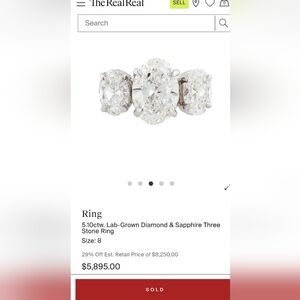 IGI Certified Three Stone Oval Diamond 14k Ring